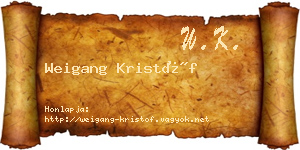 Weigang Kristóf névjegykártya